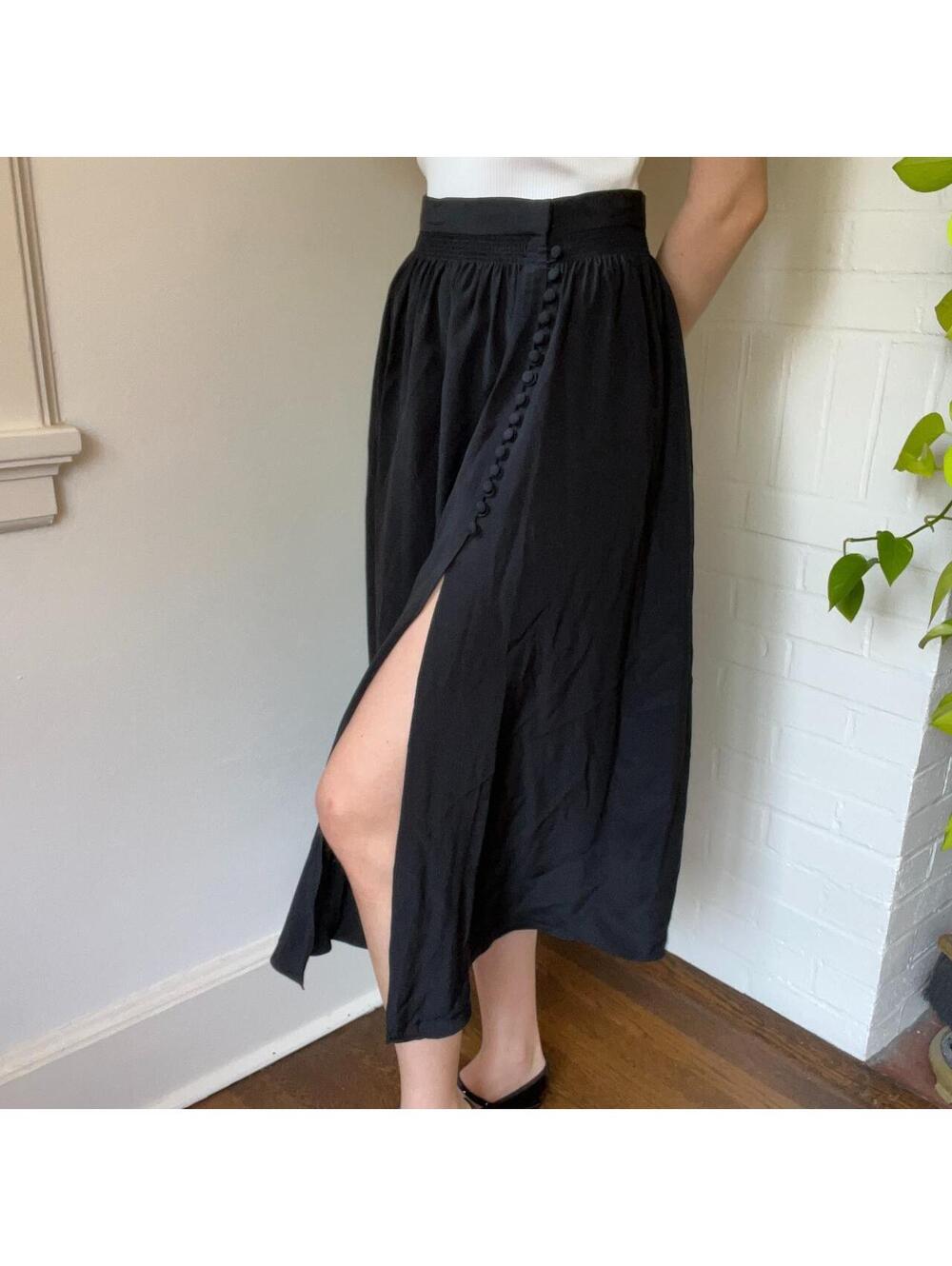 Vintage MICHAELE VOLLBRACHT High Waist Silk Skirt